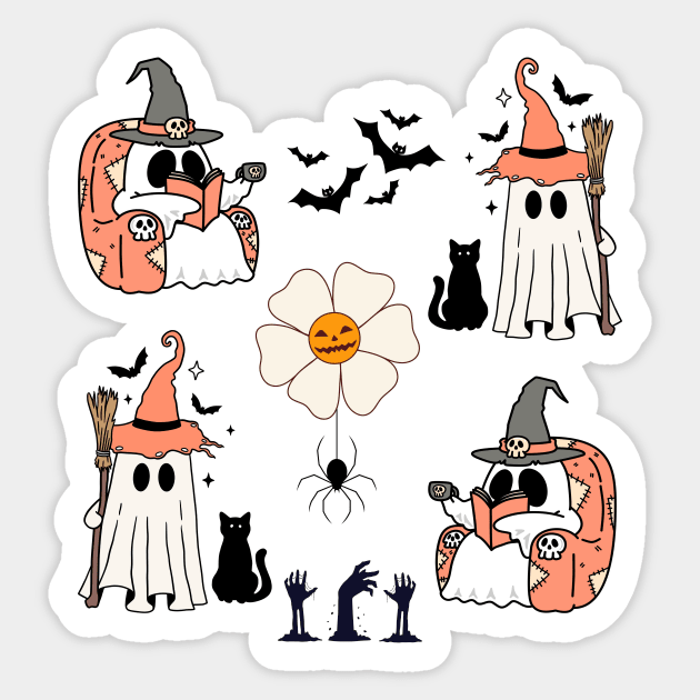 Ghost Boo Halloween Sticker by The WYLD Tribe